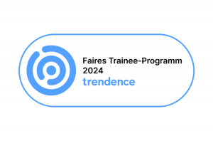 Die trendence Institute GmbH zeichnet uns seit 2016 jährlich für unser „faires & karriereförderndes“ Traineeprogramm aus.
