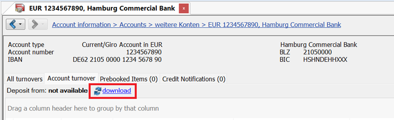 retrieve account transactions in camt format, please activate the “camt(C53/52)” checkbox 